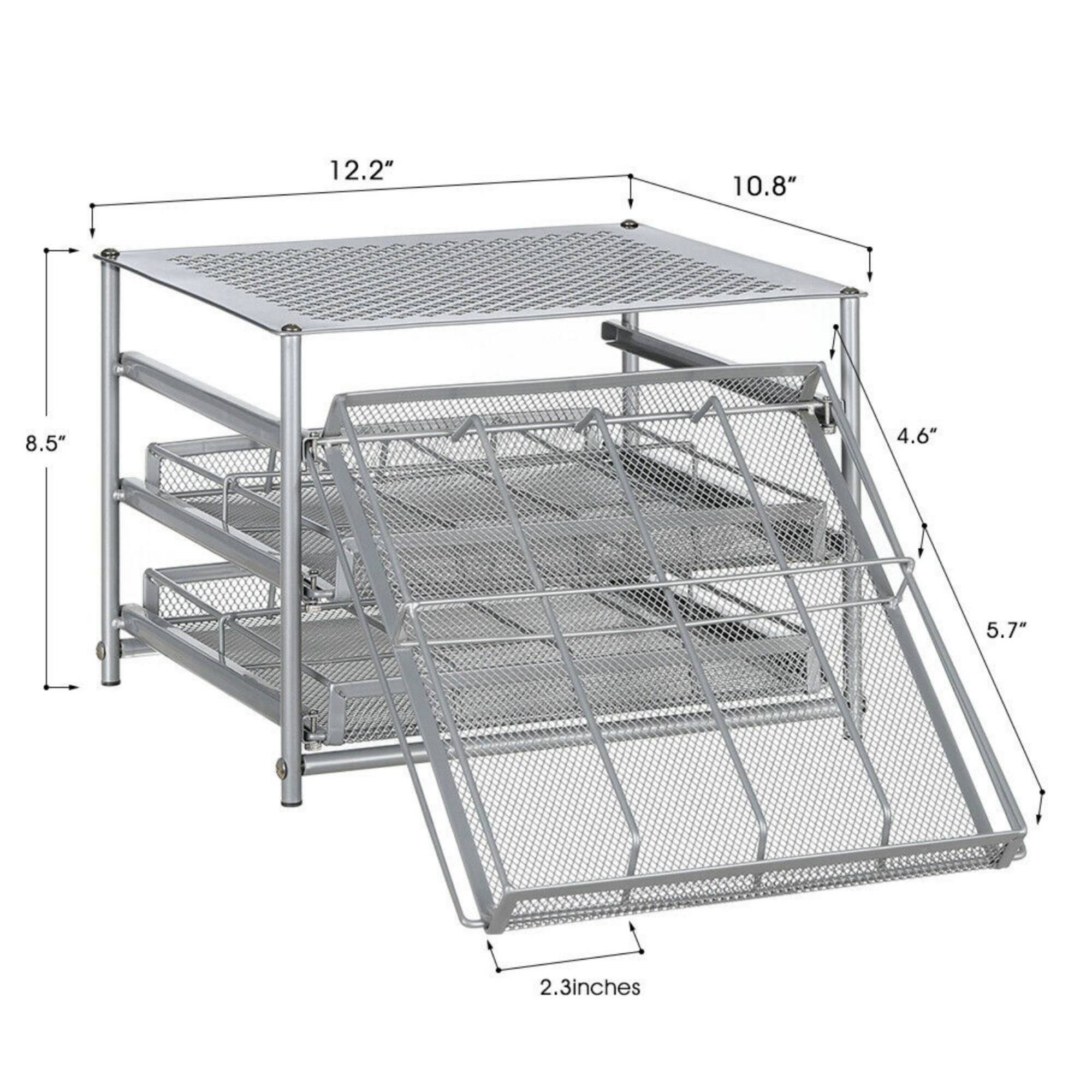 NEX™ 3-Tier 24-Bottle Metal Spice Rack with Drawer Organizer